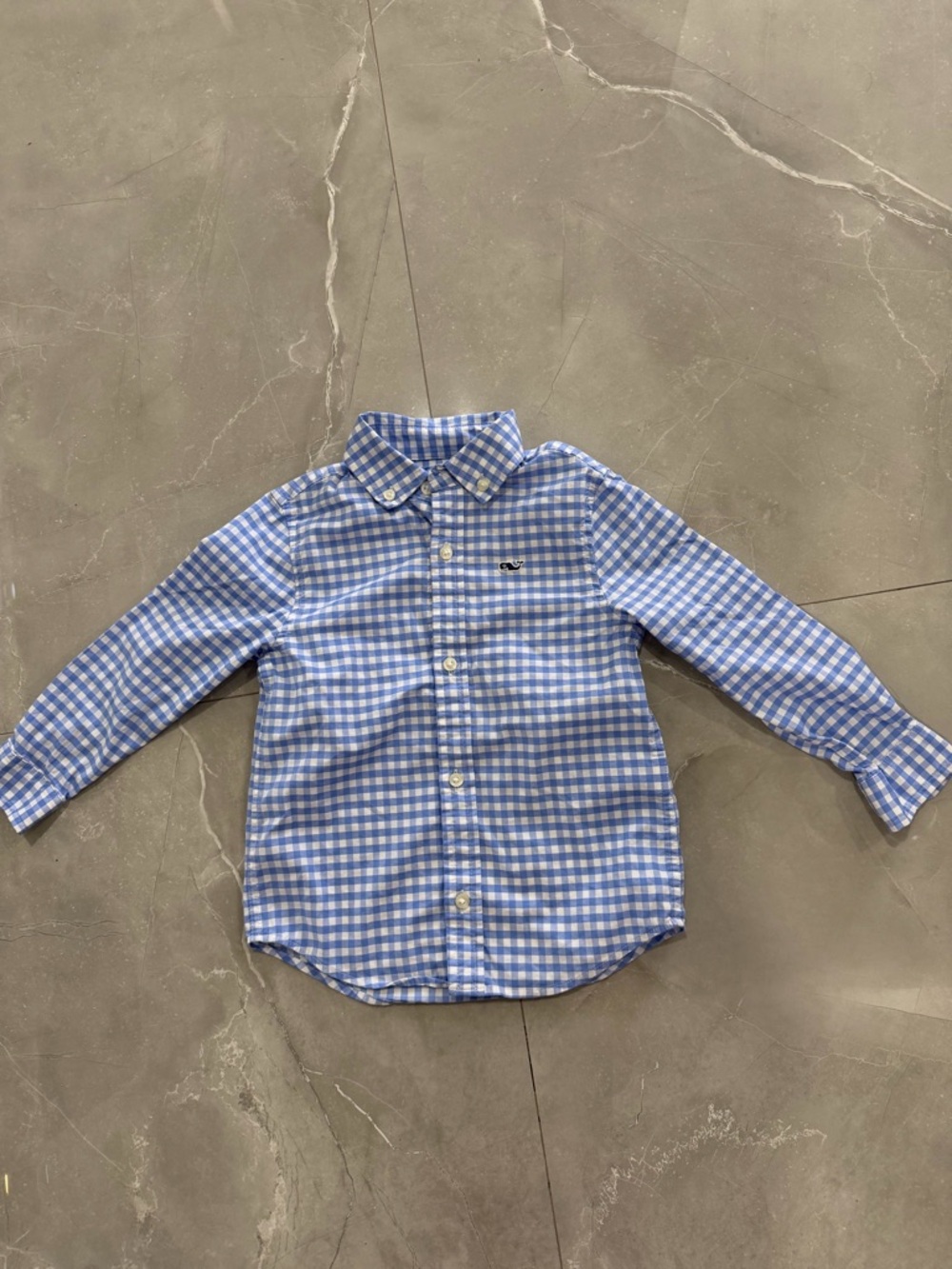 Vineyard vines on the go Classic Blue Gingham Button-Down Shirt for Kids